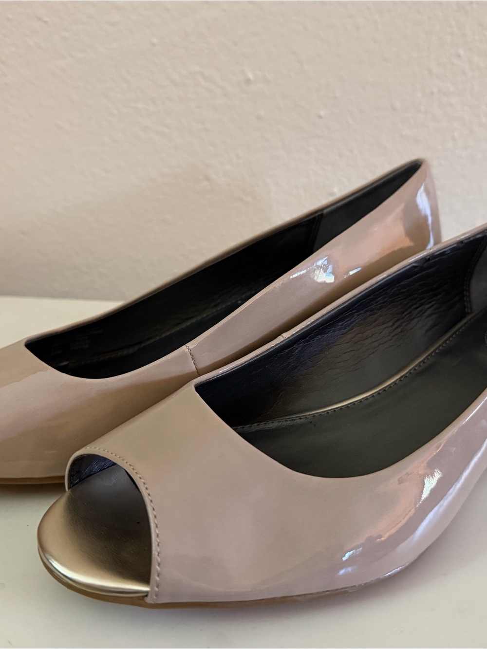 Alfani Blush Patent Leather Peep-Toe Flats